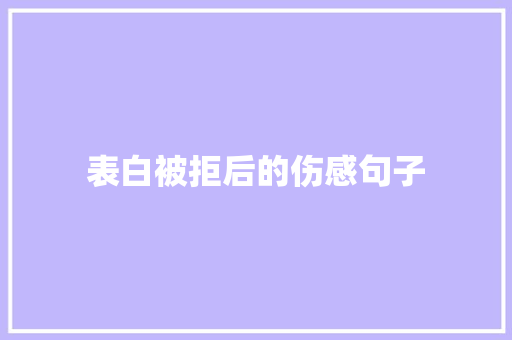 表白被拒后的伤感句子