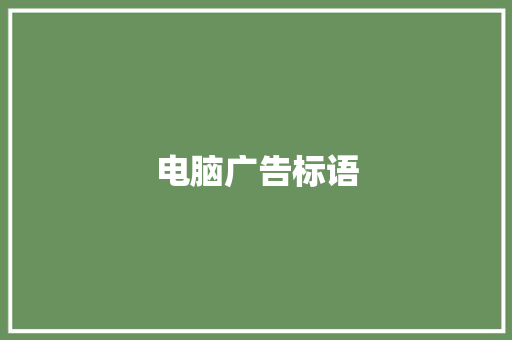 电脑广告标语