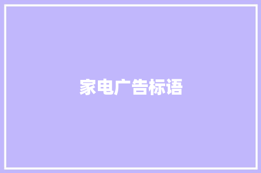 家电广告标语