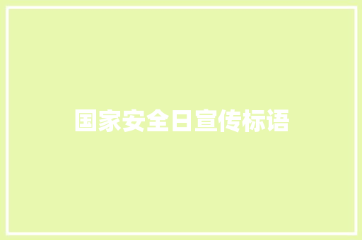 国家安全日宣传标语