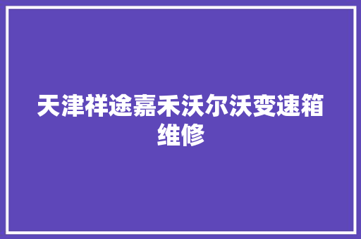 天津祥途嘉禾沃尔沃变速箱维修 汽车知识