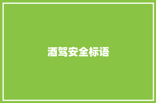 酒驾安全标语