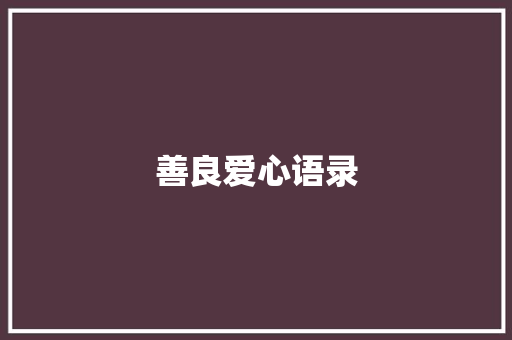 善良爱心语录