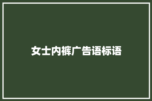 女士内裤广告语标语