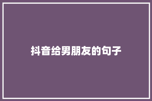 抖音给男朋友的句子