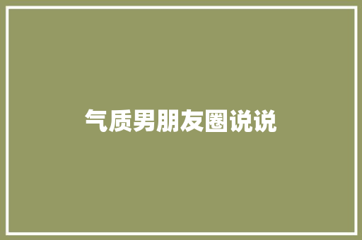 气质男朋友圈说说