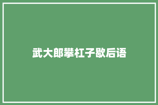 武大郎攀杠子歇后语