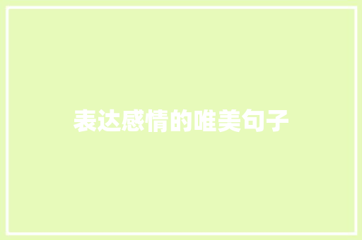 表达感情的唯美句子