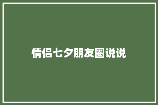 情侣七夕朋友圈说说