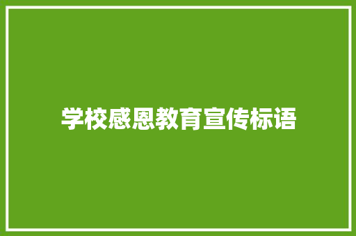 学校感恩教育宣传标语