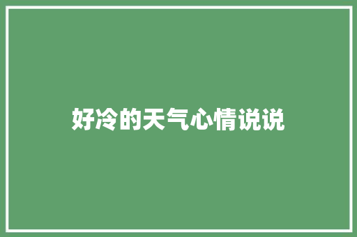 好冷的天气心情说说