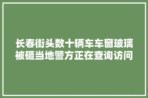 长春街头数十辆车车窗玻璃被砸当地警方正在查询访问处理