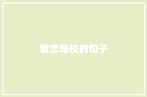 留恋母校的句子