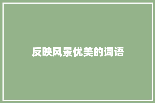 反映风景优美的词语