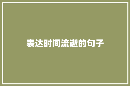 表达时间流逝的句子
