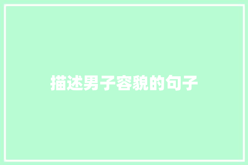 描述男子容貌的句子