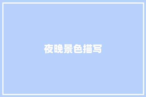夜晚景色描写