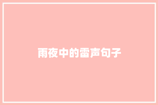 雨夜中的雷声句子