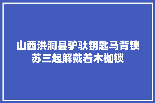 山西洪洞县驴驮钥匙马背锁苏三起解戴着木枷锁 汽车知识