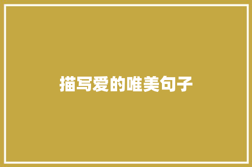 描写爱的唯美句子
