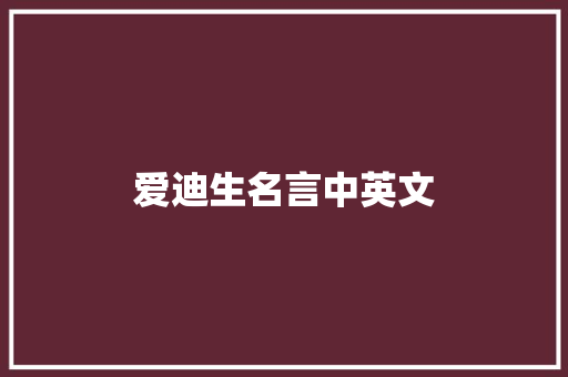 爱迪生名言中英文