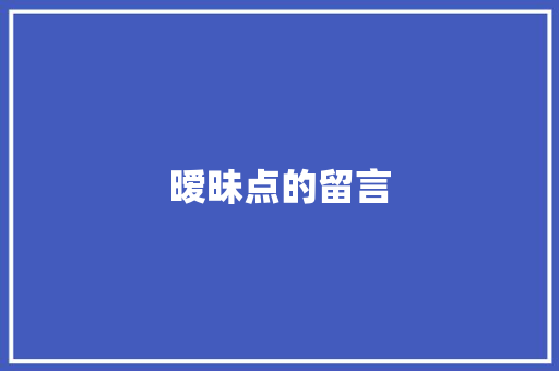 暧昧点的留言