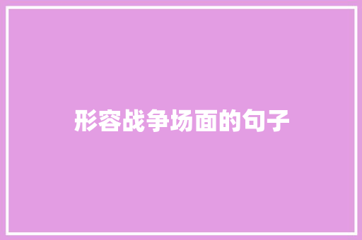 形容战争场面的句子