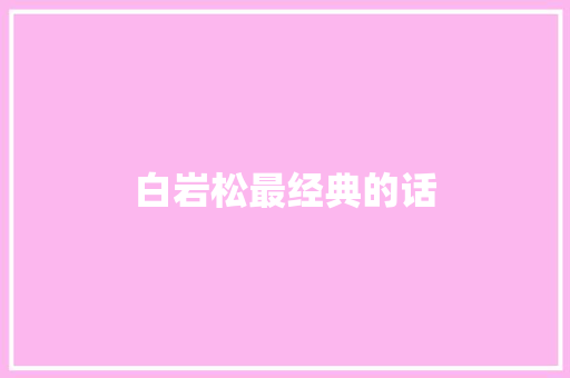 白岩松最经典的话