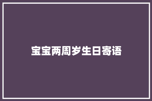 宝宝两周岁生日寄语