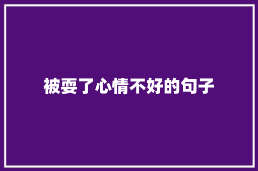 被耍了心情不好的句子