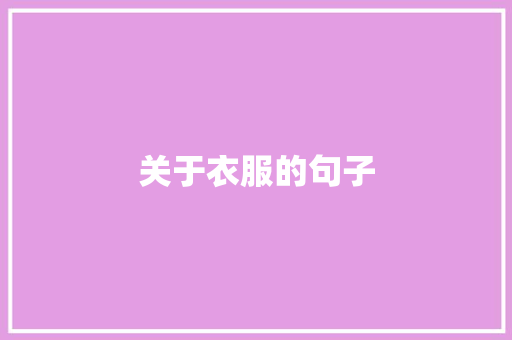 关于衣服的句子