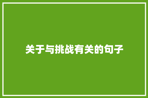 关于与挑战有关的句子