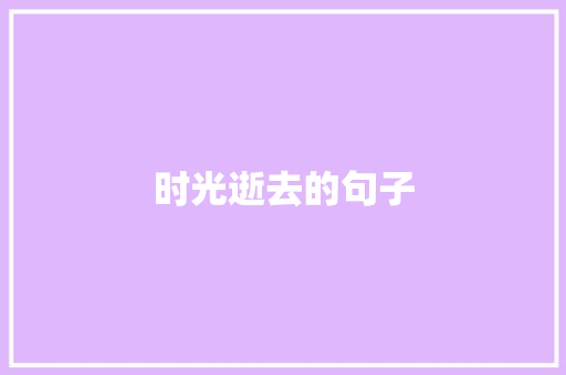 时光逝去的句子