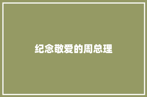 纪念敬爱的周总理