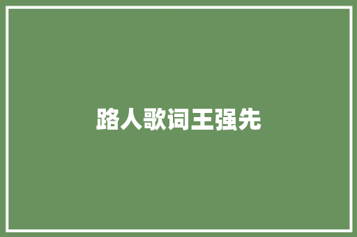 路人歌词王强先