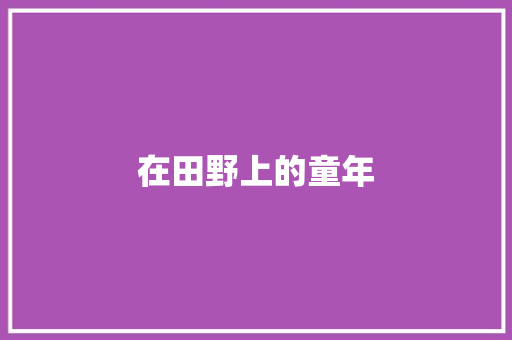 在田野上的童年