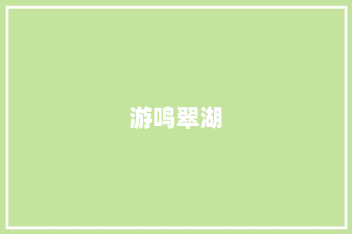 游鸣翠湖