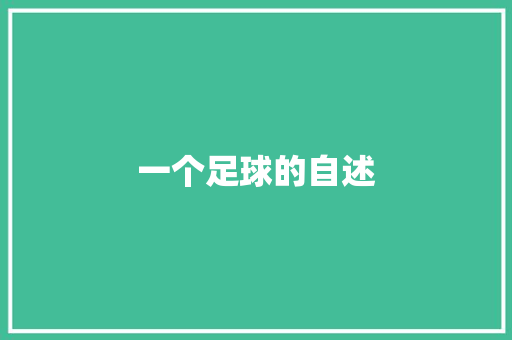 一个足球的自述
