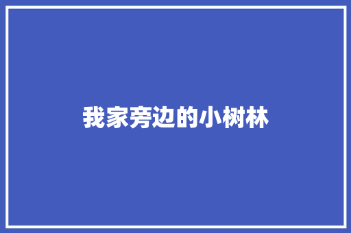我家旁边的小树林