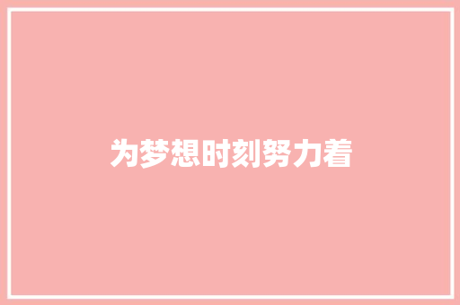 为梦想时刻努力着