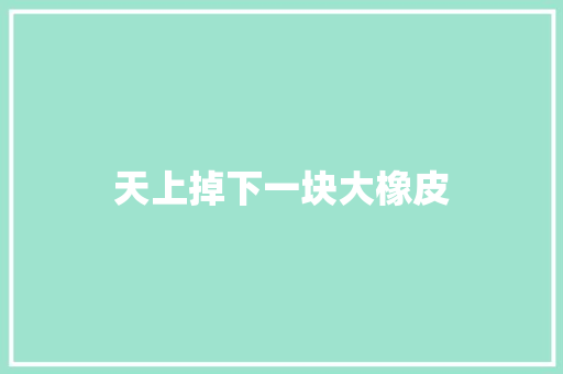 天上掉下一块大橡皮