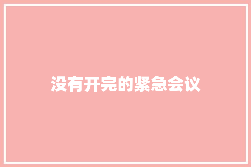 没有开完的紧急会议