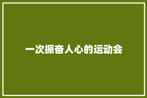 一次振奋人心的运动会