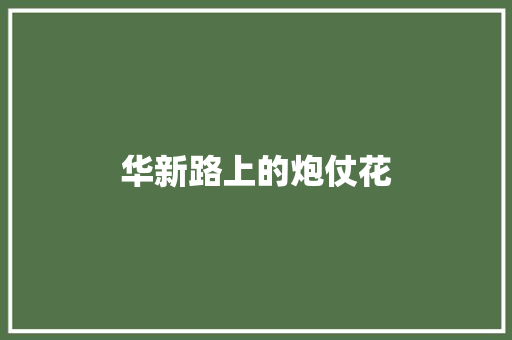 华新路上的炮仗花 知识百科