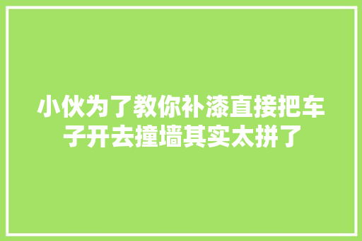 小伙为了教你补漆直接把车子开去撞墙其实太拼了