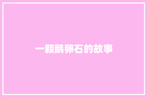 一颗鹅卵石的故事