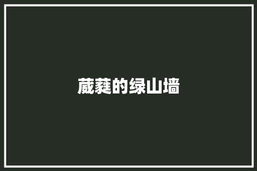 葳蕤的绿山墙