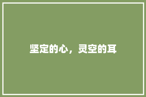 坚定的心，灵空的耳