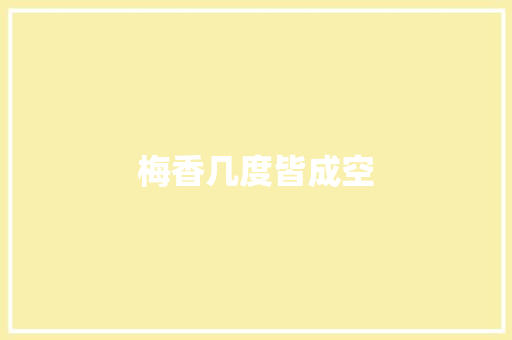 梅香几度皆成空