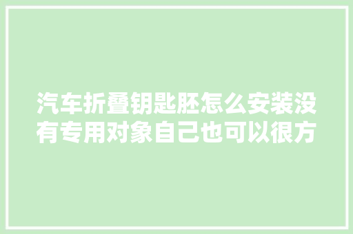 汽车折叠钥匙胚怎么安装没有专用对象自己也可以很方便的装插销